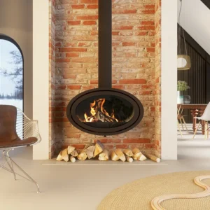 Poêle à bois Dik Geurts Oval Front installé par GM Confort à Salon-de-Provence (Bouches-du-Rhône)