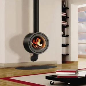 Poêle à bois Fonte Flamme Dik Geurts Odin Wall installé par GM Confort à Salon-de-Provence (Bouches-du-Rhône)