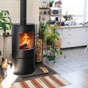 Poêle à bois Fonte Flamme Karbon installé par GM Confort à Salon-de-Provence (Bouches-du-Rhône)