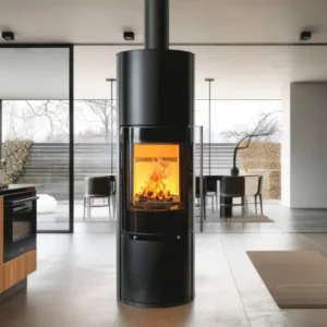 Poêle à bois Fonte Flamme Linia installé par GM Confort à Salon-de-Provence (Bouches-du-Rhône)